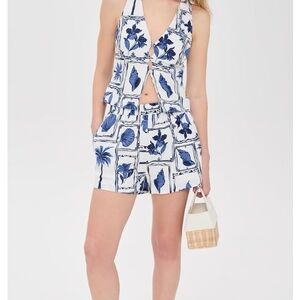 MINKPINK White and Blue Patterned Set